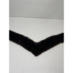 Vintage Brown Mink Fur Collar Lined Scarf Stole Wrap V shaped